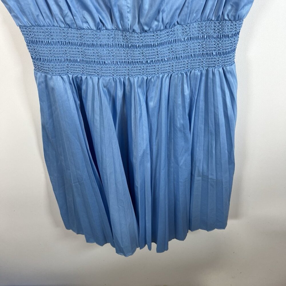 $345 Rebecca Taylor‎  Blue Smocked Waist Dress Women’s Size Medium Designer - Picture 4 of 12
